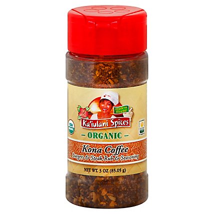 Kaiulani Spices Organic Rub & Seasoning Burgers & Steak Kona Coffee - 3 Oz - Image 1
