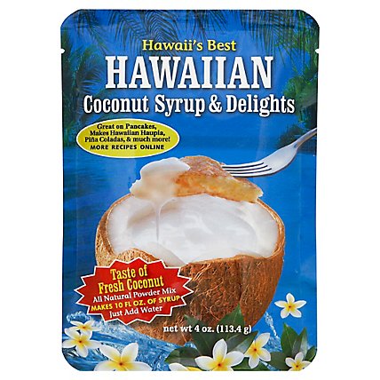 Hawaiis Best Powdered Syrup Mix Coconut - 4 Oz - Image 1