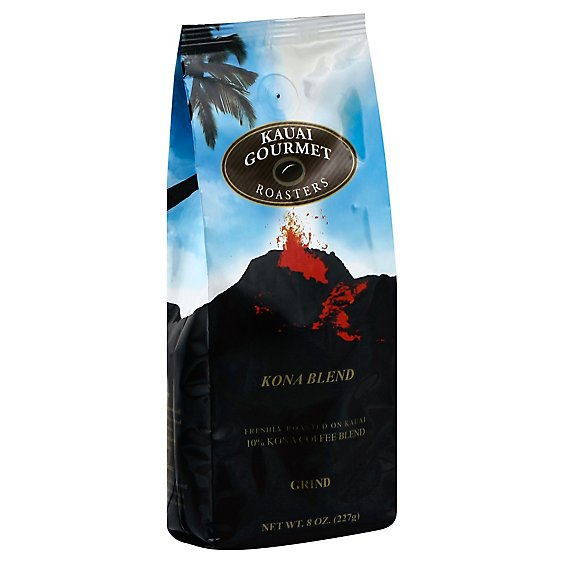 Kauai Gourmet Roasters Coffee 10% Kona Blend Grind - 8 Oz