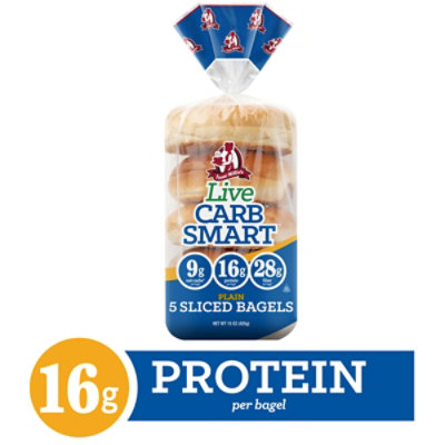 Aunt Millie's Live Carb Smart Plain Bagels - 5 Count - Image 2