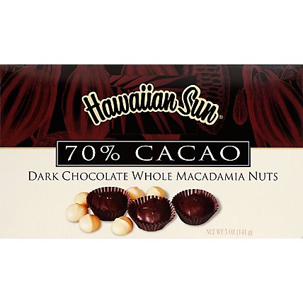 Hawaiian Sun Dark Chocolate Whole Macadamia Nuts 70% - 5 Oz - Image 2