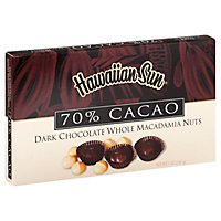 Hawaiian Sun Dark Chocolate Whole Macadamia Nuts 70% - 5 Oz - Image 1
