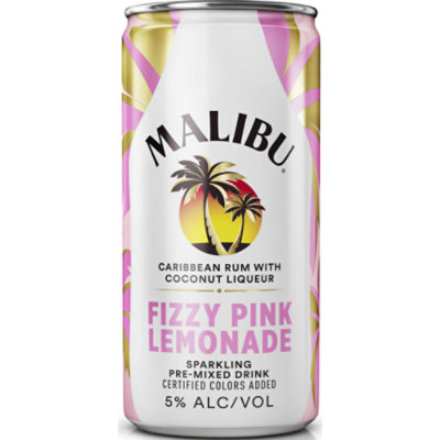 Malibu Pre Mixed Drink Sparkling Fizzy Pink Lemonade 4 Count Albertsons