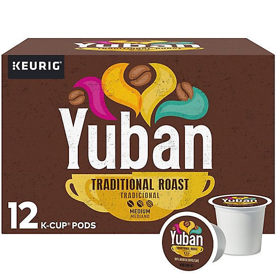 Yuban Traditional Roast Medium Roast KCup Coffee Pods Box - 12 Count