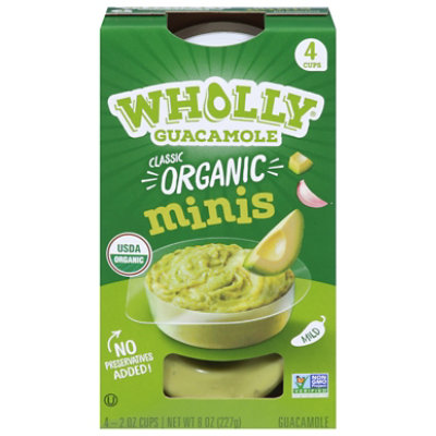 Wholly Guacamole Organic 100 Calorie Cups Mild Minis 4 Count - 8 Oz - Image 2