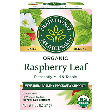 Traditional Medicinals Herbal Tea Organic Raspberry Leaf - 16 Count