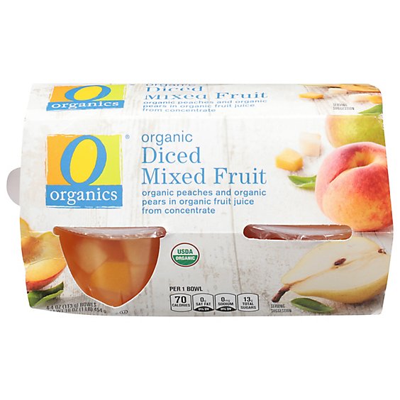 O Organics Organic Mixed Fruit Diced - 4-4 Oz