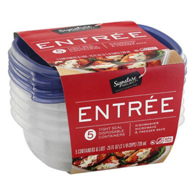 Glad Entree 25 oz Containers with Lids 5 ea (Pack of 2)