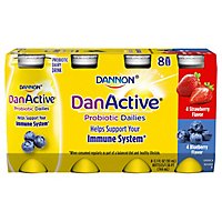 Dannon DanActive Blueberry & Strawberry Probiotic Dailies Variety Pack - 8-3.1 Fl. Oz. - Image 1