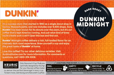 Dunkin Donuts Coffee K-Cup Pods Dark Roast Dunkin Dark - 10-0.35 Oz - Image 5