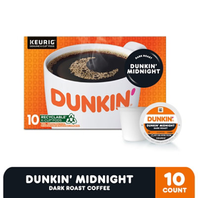 Dunkin Donuts Coffee K-Cup Pods Dark Roast Dunkin Dark - 10-0.35 Oz - Image 1