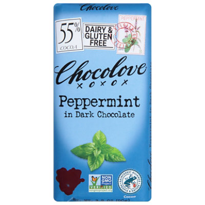 Chocolove Chocolate Bar Dark Chocolate Peppermint - 3.2 Oz
