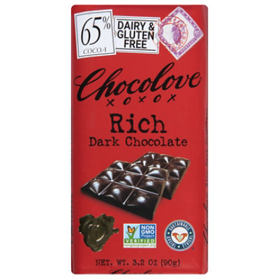 Chocolove Chocolate Bar Dark Chocolate Rich 65% Cocoa Content - 3.2 Oz