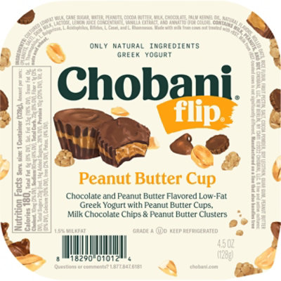 Chobani Flip Chocolate Peanut Butter Cup Low-Fat Greek Yogurt - 4.5 Oz - Image 2