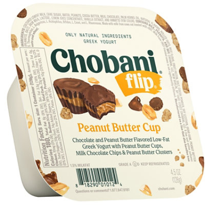 Chobani Flip Chocolate Peanut Butter Cup Low-Fat Greek Yogurt - 4.5 Oz ...