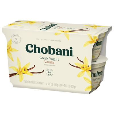 Chobani Non-Fat Blended Vanilla Greek Yogurt - 4-5.3 Oz - Image 2