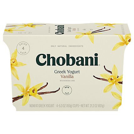 Chobani Yogurt Greek Non-Fat Blended Vanilla - 4-5.3 Oz - Image 1