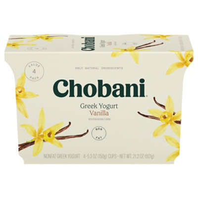 Chobani Yogurt Greek Non-Fat Blended Vanilla - 4-5.3 Oz