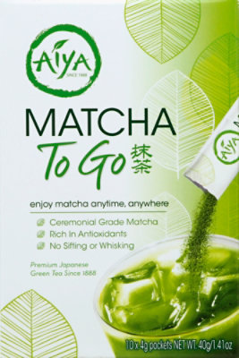 Aiya Matcha Tea To Go Sticks - 10 Count - Image 2