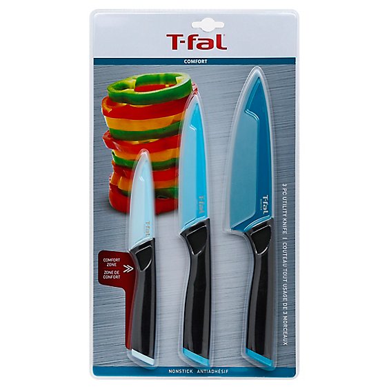 T Fal Comfort Knife Ns 3pc Set - Each