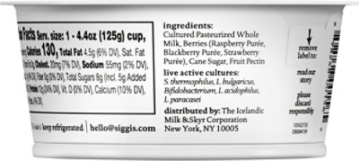 siggi's Mixed Berries Icelandic Skyr Whole Milk Yogurt - 4.4 Oz - Image 6