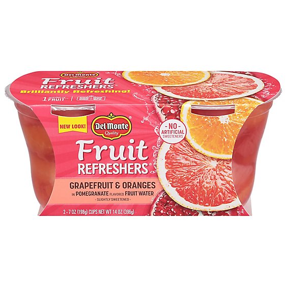 Del Monte Fruit Refreshers Grapefruit & Oranges in Pomegranate Fruit Water Cups - 2-7 Oz
