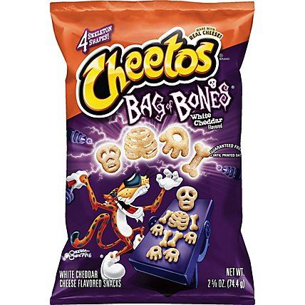 CHEETOS Snacks Cheese Flavored Bag of Bones White Cheddar - 2.625 Oz - Image 2