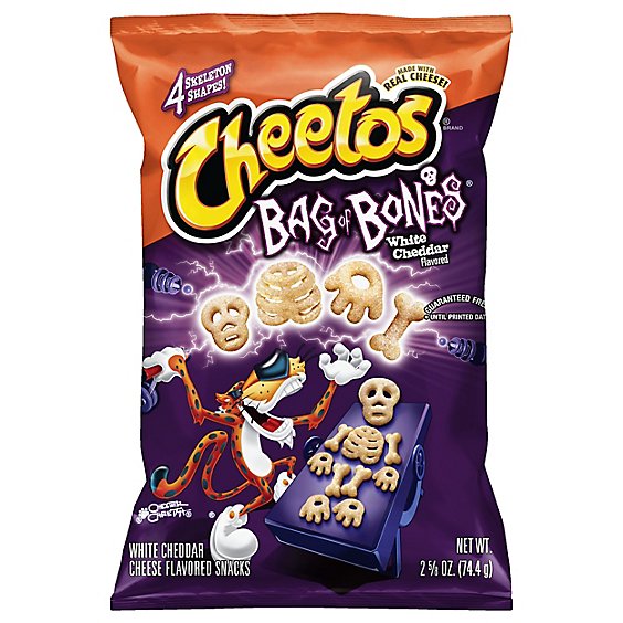 CHEETOS Snacks Cheese Flavored Bag of Bones White Cheddar - 2.625 Oz