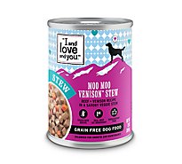 I And Love And You Dog Food Venison Stew Moo Moo Can - 13 Oz