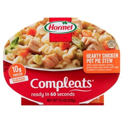 Hormel Compleats Microwave Meals Comfort Classics Pot Pie Hearty Chicken - 7.5 Oz