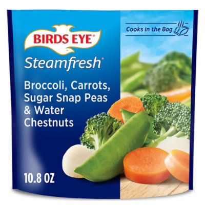 Birds Eye Steamfresh Broccoli Carrots Sugar Snap Peas & Water Chestnuts Frozen Vegetables - 10.8 Oz - Image 1