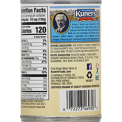 Kuners Beans Organic Garbanzo - 15.5 Oz - Image 6