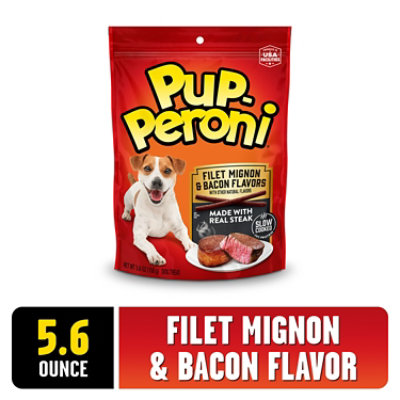Pup-Peroni Dog Snacks Filet Mignon & Bacon Flavors Pouch - 5.6 Oz - Image 1