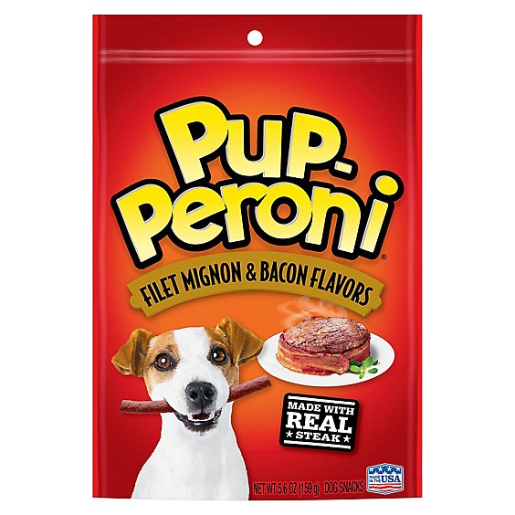 Pup-Peroni Dog Snacks Filet Mignon & Bacon Flavors Pouch - 5.6 Oz