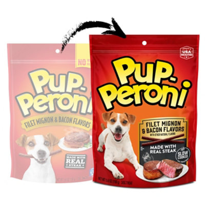 Pup-Peroni Dog Snacks Filet Mignon & Bacon Flavors Pouch - 5.6 Oz - Image 2