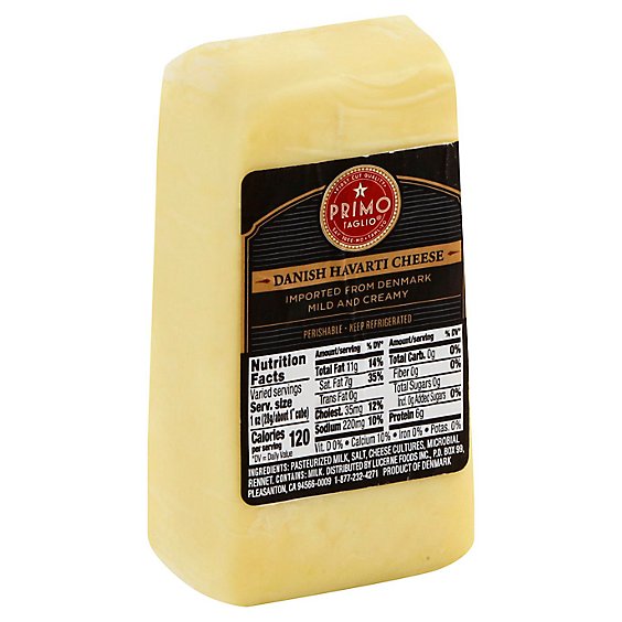 Primo Taglio Pre-Sliced Plain Havarti Cheese - 0.50 Lb