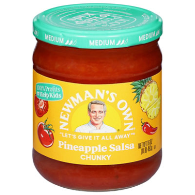 Newman's Own Salsa Medium Chunky Pineapple Jar - 16 Oz - Image 1