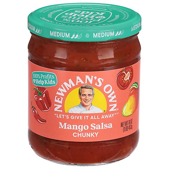 Newmans Own Salsa Medium Chunky Mango Jar - 16 Oz