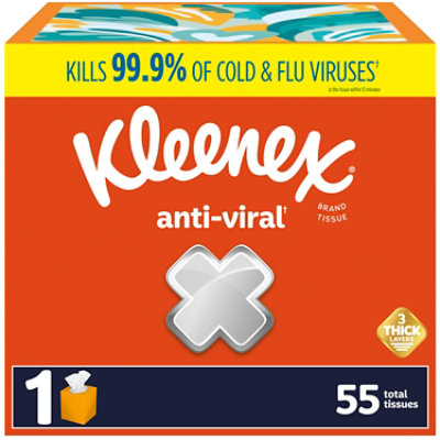 Kleenex Anti-Viral Facial Tissues Box - 55 Count