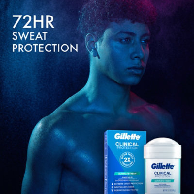 Gillette Antiperspirant Deodorant Clinical Soft Solid Ultimate Fresh - 2.6 Oz - Image 4