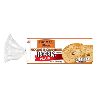 Thomas Nooks & Crannies Bagels Plain - 4 Count