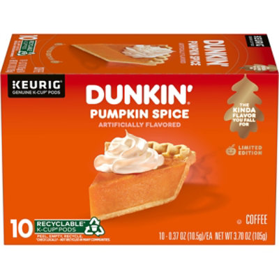 Dunkin Donuts Coffee Pumpkin Spice K-Cup Pods - 10-0.37 Oz - Image 1