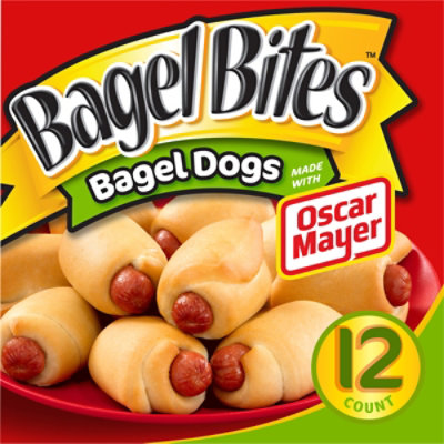 Bagel Bites Bagel Dogs with Oscar Mayer Frozen Snacks Box - 12 Count - Image 1