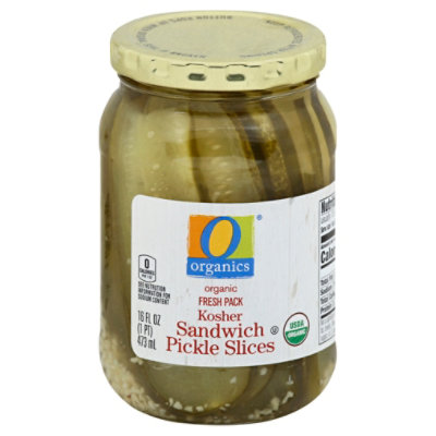 O Organics Organic Pickles Sandwich Slices Kosher - 16 Fl. Oz.