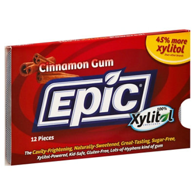 Epic Dental Xylitol Cinnamon Gum - 12 Count
