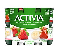 Activia Low Fat Probiotic Strawberry & Strawberry Banana Yogurt Variety Pack - 12-4 Oz
