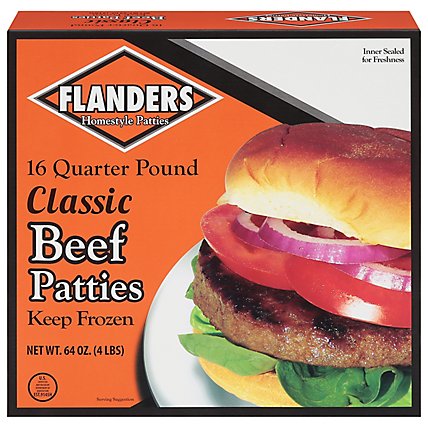 Flanders Beef Patties 1/4 Lb Frozen 4lb - 4 Lb - Image 2