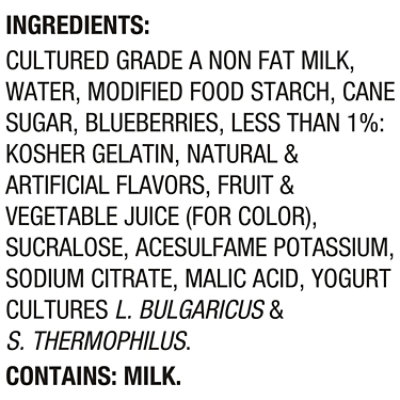 Light + Fit Blueberry Nonfat Gluten Free Yogurt - 4-5.3 Oz - Image 4