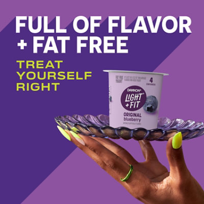 Light + Fit Blueberry Nonfat Gluten Free Yogurt - 4-5.3 Oz - Image 5