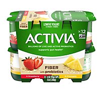 Activia Low Fat Fiber Probiotic Strawberry & Pineapple Yogurt Variety Pack - 12-4 Oz